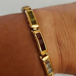 14K bracelet with colorful stones